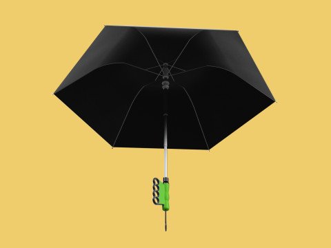 ERGONOMIC COMFORT UMBRELLA SAFE FINGER HOLE GRIP TEXTING IN RAIN 3D 模型