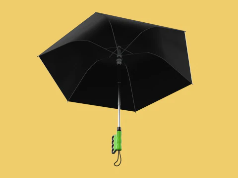 ERGONOMIC COMFORT UMBRELLA SAFE FINGER HOLE GRIP TEXTING IN RAIN 3D Model