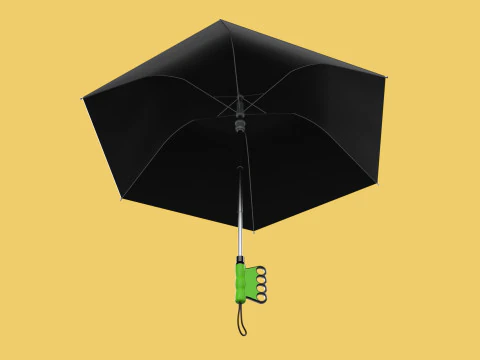 ERGONOMIC COMFORT UMBRELLA SAFE FINGER HOLE GRIP TEXTING IN RAIN 3D Model