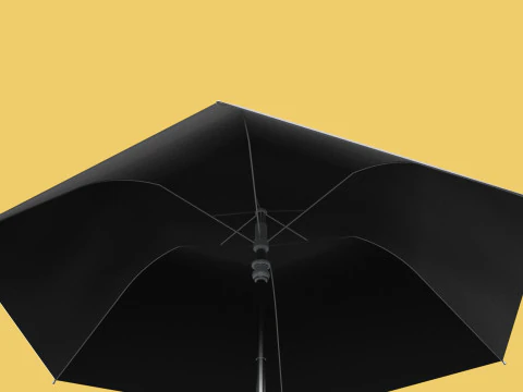 ERGONOMIC COMFORT UMBRELLA SAFE FINGER HOLE GRIP TEXTING IN RAIN 3D Model