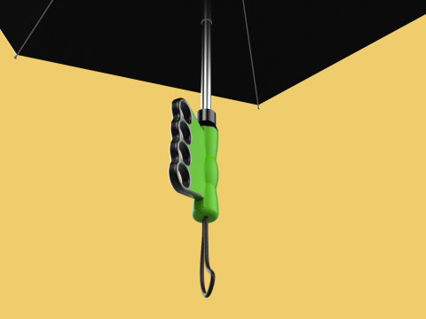 ERGONOMIC COMFORT UMBRELLA SAFE FINGER HOLE GRIP TEXTING IN RAIN 3D 模型