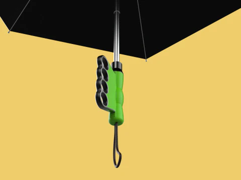 ERGONOMIC COMFORT UMBRELLA SAFE FINGER HOLE GRIP TEXTING IN RAIN 3D Model
