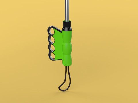 ERGONOMIC COMFORT UMBRELLA SAFE FINGER HOLE GRIP TEXTING IN RAIN 3D 模型