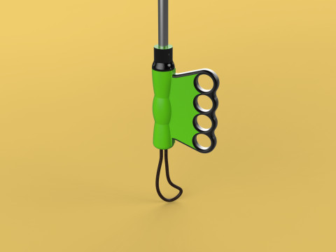 ERGONOMIC COMFORT UMBRELLA SAFE FINGER HOLE GRIP TEXTING IN RAIN 3D 模型