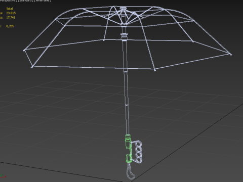 ERGONOMIC COMFORT UMBRELLA SAFE FINGER HOLE GRIP TEXTING IN RAIN 3D 模型