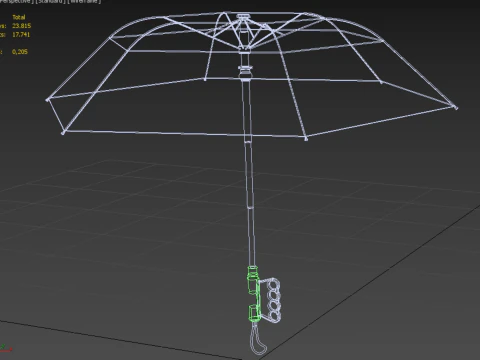 ERGONOMIC COMFORT UMBRELLA SAFE FINGER HOLE GRIP TEXTING IN RAIN 3D Model