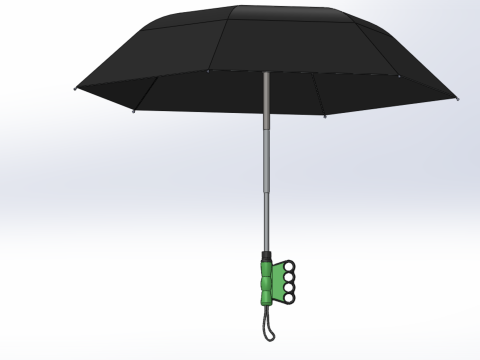 ERGONOMIC COMFORT UMBRELLA SAFE FINGER HOLE GRIP TEXTING IN RAIN 3D 模型