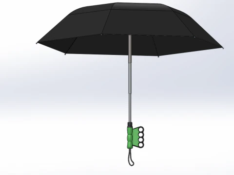 ERGONOMIC COMFORT UMBRELLA SAFE FINGER HOLE GRIP TEXTING IN RAIN 3D Model