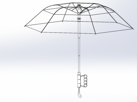 ERGONOMIC COMFORT UMBRELLA SAFE FINGER HOLE GRIP TEXTING IN RAIN 3D 模型