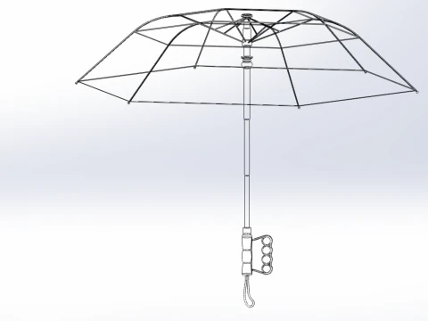 ERGONOMIC COMFORT UMBRELLA SAFE FINGER HOLE GRIP TEXTING IN RAIN 3D Model