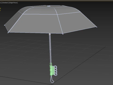 ERGONOMIC COMFORT UMBRELLA SAFE FINGER HOLE GRIP TEXTING IN RAIN 3D Model