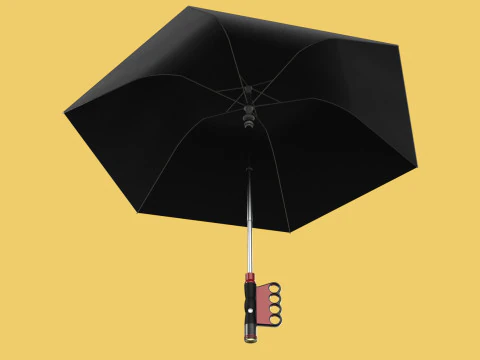 손전등 ERGO 우산 안전 핑거홀 그립 문자 메시지 레인 토치 3D 모델