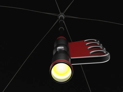 FLASHLIGHT ERGO UMBRELLA SAFE FINGERHOLE GRIP TEXTING RAIN TORCH 3D Model