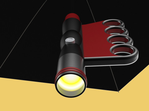 FLASHLIGHT ERGO UMBRELLA SAFE FINGERHOLE GRIP TEXTING RAIN TORCH 3Dモデル