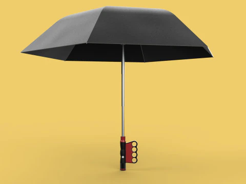 FLASHLIGHT ERGO UMBRELLA SAFE FINGERHOLE GRIP TEXTING RAIN TORCH 3D Model