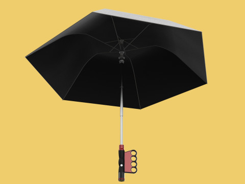 FLASHLIGHT ERGO UMBRELLA SAFE FINGERHOLE GRIP TEXTING RAIN TORCH 3Dモデル