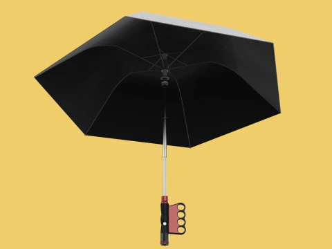 FLASHLIGHT ERGO UMBRELLA SAFE FINGERHOLE GRIP TEXTING RAIN TORCH 3D Model
