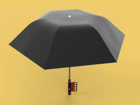FLASHLIGHT ERGO UMBRELLA SAFE FINGERHOLE GRIP TEXTING RAIN TORCH 3D Model