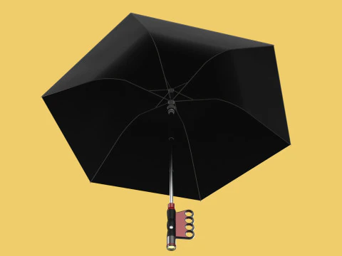FLASHLIGHT ERGO UMBRELLA SAFE FINGERHOLE GRIP TEXTING RAIN TORCH 3D Model