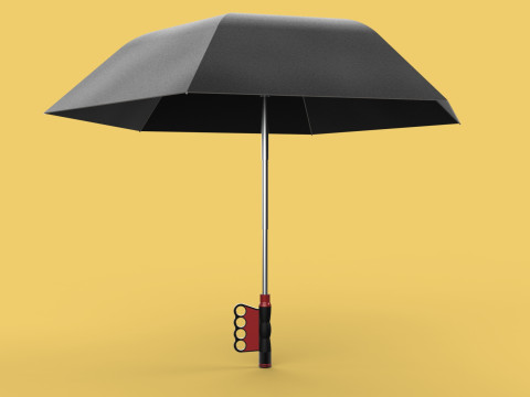 FLASHLIGHT ERGO UMBRELLA SAFE FINGERHOLE GRIP TEXTING RAIN TORCH 3Dモデル