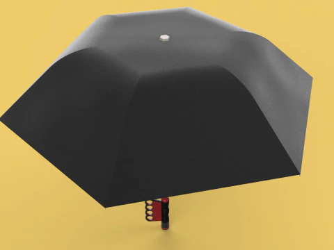 FLASHLIGHT ERGO UMBRELLA SAFE FINGERHOLE GRIP TEXTING RAIN TORCH 3D Model