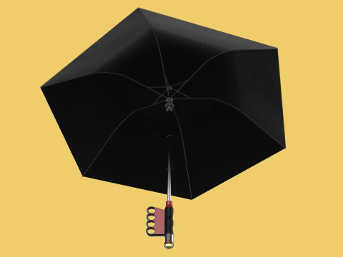 FLASHLIGHT ERGO UMBRELLA SAFE FINGERHOLE GRIP TEXTING RAIN TORCH 3D Model