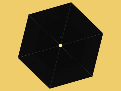 FLASHLIGHT ERGO UMBRELLA SAFE FINGERHOLE GRIP TEXTING RAIN TORCH 3D Model