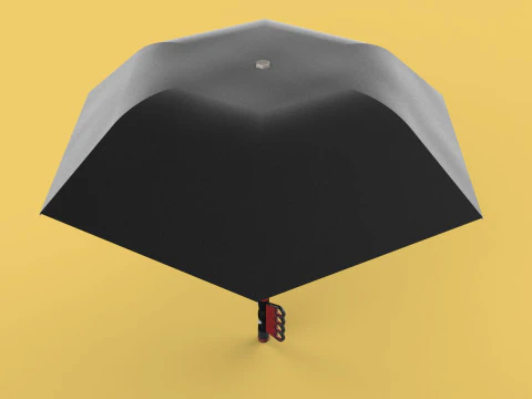 FLASHLIGHT ERGO UMBRELLA SAFE FINGERHOLE GRIP TEXTING RAIN TORCH 3D Model