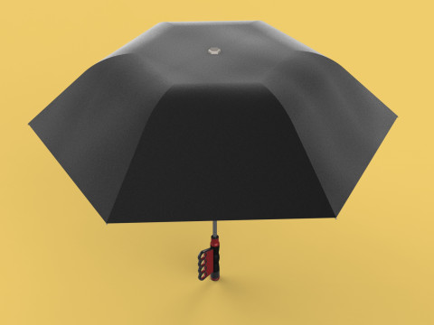 FLASHLIGHT ERGO UMBRELLA SAFE FINGERHOLE GRIP TEXTING RAIN TORCH 3Dモデル