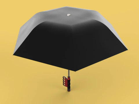 FLASHLIGHT ERGO UMBRELLA SAFE FINGERHOLE GRIP TEXTING RAIN TORCH 3D Model