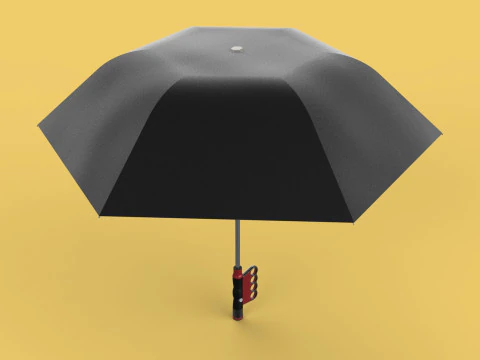 FLASHLIGHT ERGO UMBRELLA SAFE FINGERHOLE GRIP TEXTING RAIN TORCH 3D Model