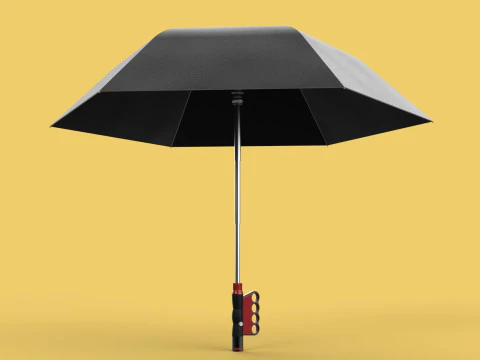 FLASHLIGHT ERGO UMBRELLA SAFE FINGERHOLE GRIP TEXTING RAIN TORCH 3D Model