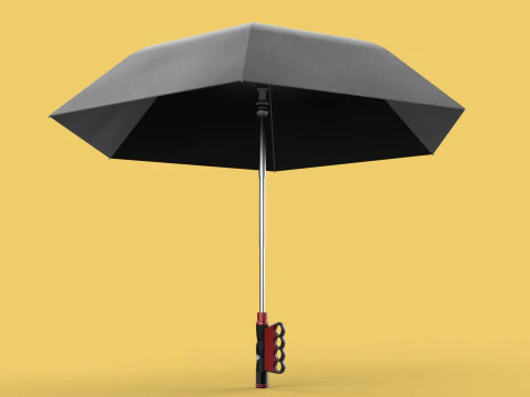 FLASHLIGHT ERGO UMBRELLA SAFE FINGERHOLE GRIP TEXTING RAIN TORCH 3D Model