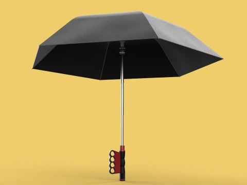 FLASHLIGHT ERGO UMBRELLA SAFE FINGERHOLE GRIP TEXTING RAIN TORCH 3D Model
