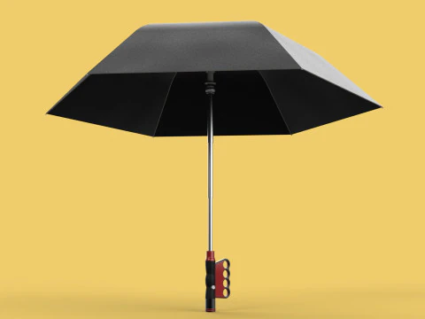 FLASHLIGHT ERGO UMBRELLA SAFE FINGERHOLE GRIP TEXTING RAIN TORCH 3D Model