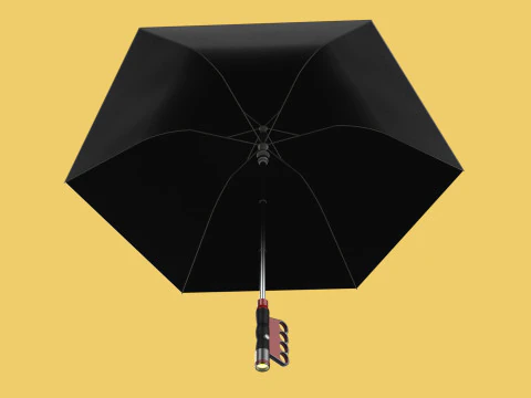 FLASHLIGHT ERGO UMBRELLA SAFE FINGERHOLE GRIP TEXTING RAIN TORCH 3D Model