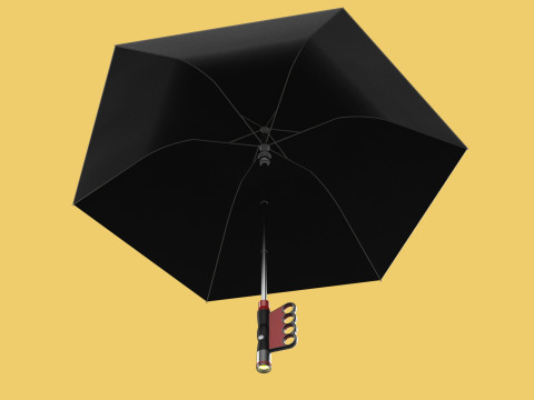 FLASHLIGHT ERGO UMBRELLA SAFE FINGERHOLE GRIP TEXTING RAIN TORCH 3Dモデル