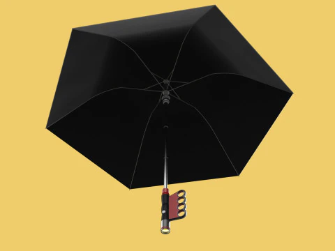 FLASHLIGHT ERGO UMBRELLA SAFE FINGERHOLE GRIP TEXTING RAIN TORCH 3D Model