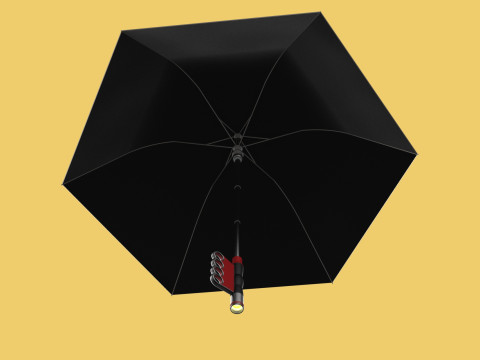 FLASHLIGHT ERGO UMBRELLA SAFE FINGERHOLE GRIP TEXTING RAIN TORCH 3Dモデル