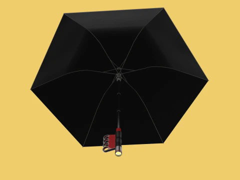 FLASHLIGHT ERGO UMBRELLA SAFE FINGERHOLE GRIP TEXTING RAIN TORCH 3D Model
