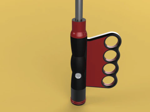 FLASHLIGHT ERGO UMBRELLA SAFE FINGERHOLE GRIP TEXTING RAIN TORCH 3D Model