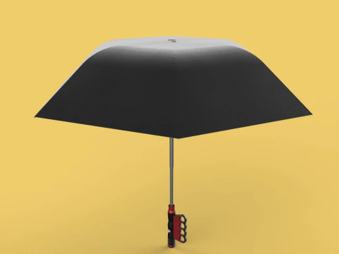 FLASHLIGHT ERGO UMBRELLA SAFE FINGERHOLE GRIP TEXTING RAIN TORCH 3D Model