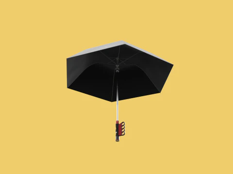 FLASHLIGHT ERGO UMBRELLA SAFE FINGERHOLE GRIP TEXTING RAIN TORCH 3D Model