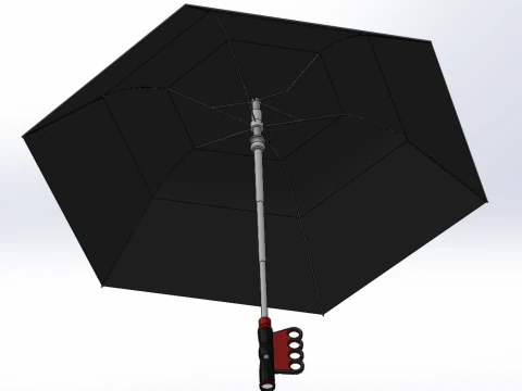 FLASHLIGHT ERGO UMBRELLA SAFE FINGERHOLE GRIP TEXTING RAIN TORCH 3D Model