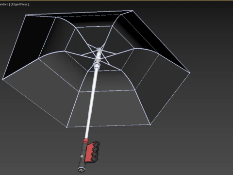 FLASHLIGHT ERGO UMBRELLA SAFE FINGERHOLE GRIP TEXTING RAIN TORCH 3D Model