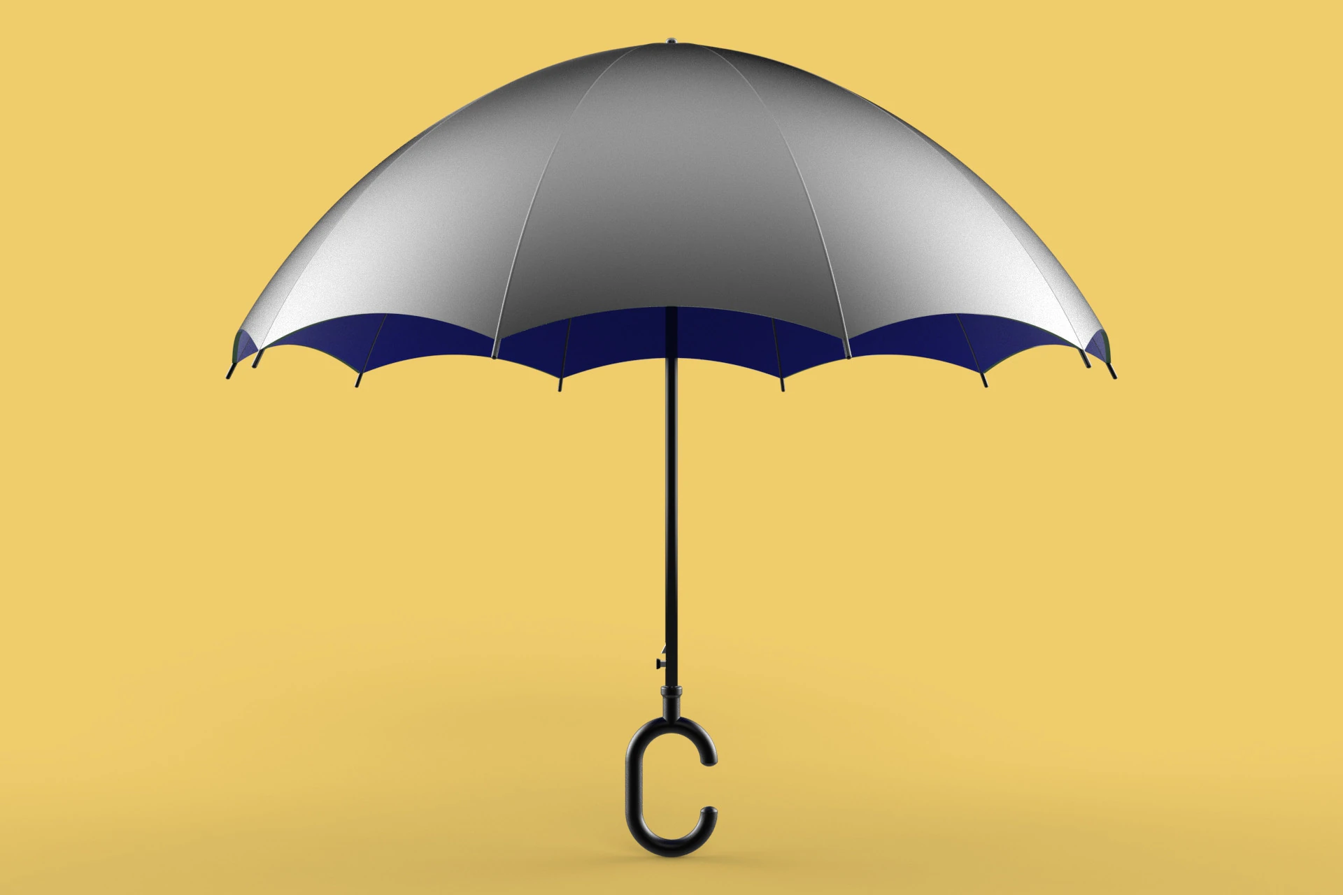 C SHAPE HANDLE STICK INVERTED REVERSE UMBRELLA AUTO FOLDABLE 3D Model .c4d .max .obj .3ds .fbx .stl .blend
