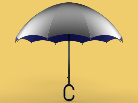 C SHAPE HANDLE STICK INVERTED REVERSE UMBRELLA AUTO FOLDABLE 3D Model