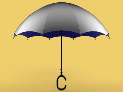 C SHAPE HANDLE STICK INVERTED REVERSE UMBRELLA AUTO FOLDABLE 3D Model