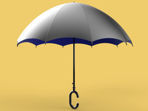 C SHAPE HANDLE STICK INVERTED REVERSE UMBRELLA AUTO FOLDABLE 3D Model