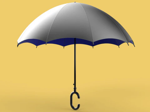 C SHAPE HANDLE STICK INVERTED REVERSE UMBRELLA AUTO FOLDABLE 3D Model